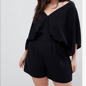ASOS Curve Romper with Kimono Sleeve // Black